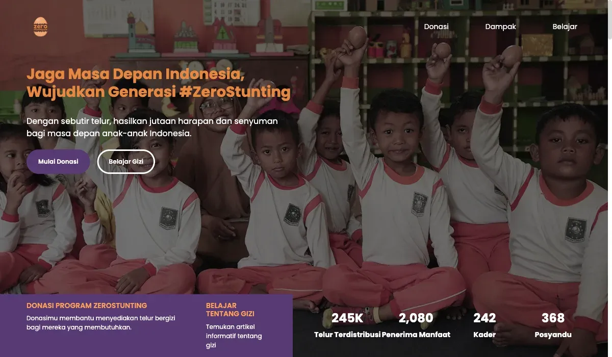 Zero Stunting website screenshot