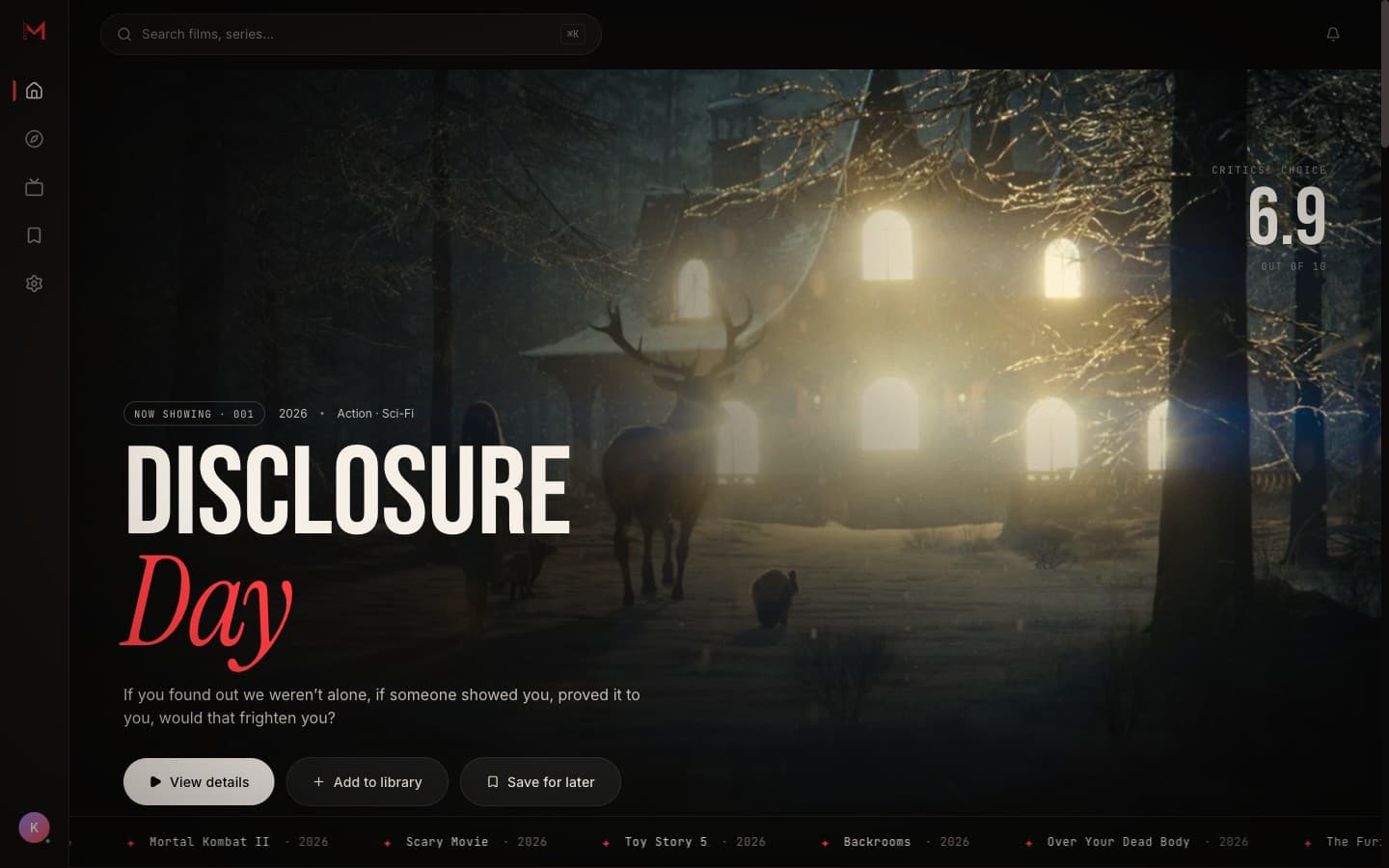 MOODFLIX — HOME — NOW SHOWING