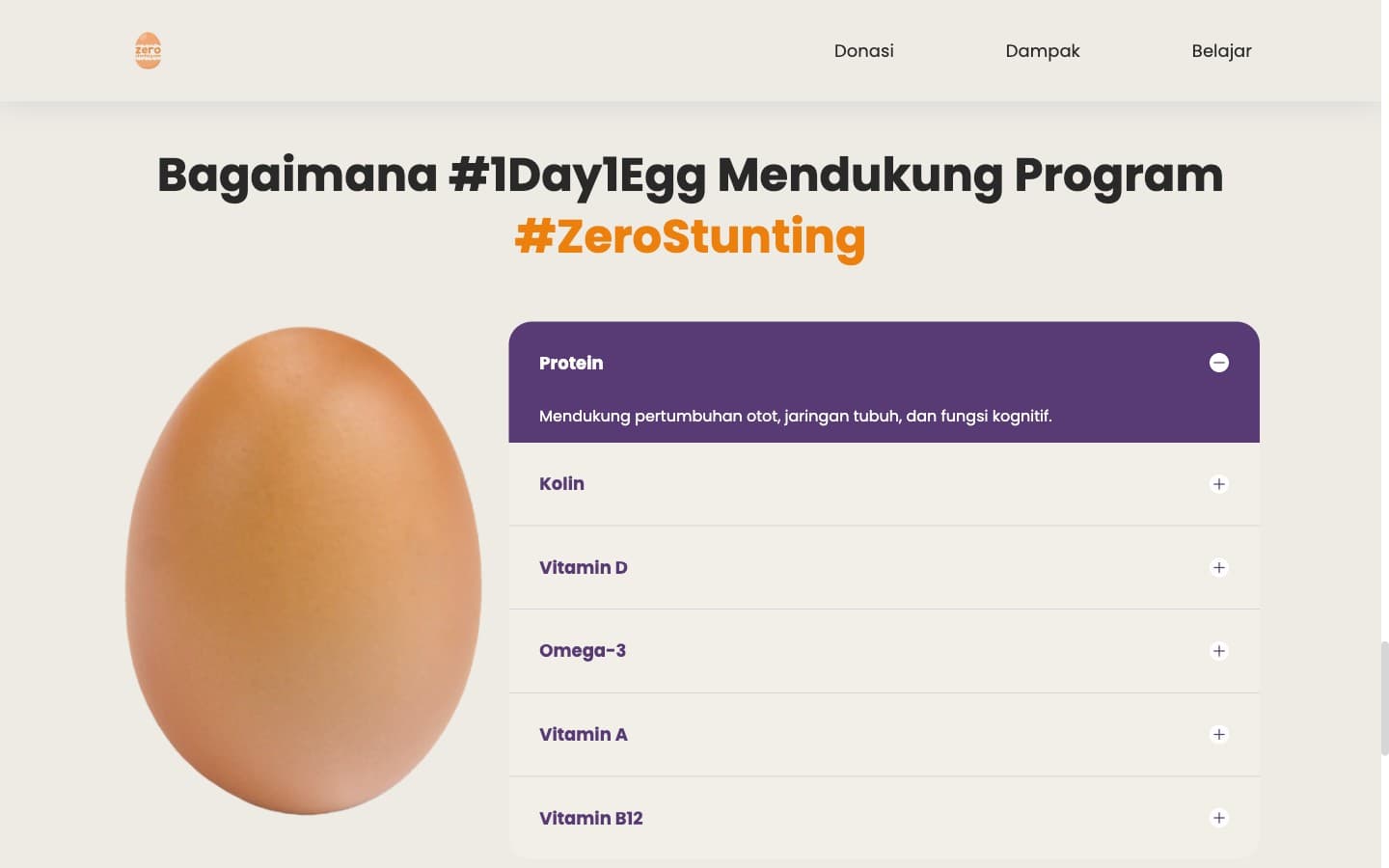 ZERO STUNTING — 1DAY1EGG NUTRITION